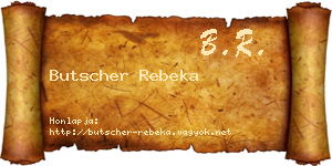 Butscher Rebeka névjegykártya